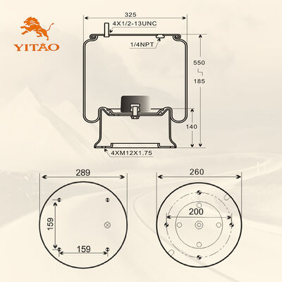 1V 9781 Пневматическая рессора для грузовика, подходит для Firestone W01-358-9781/Contitech 910S-16A382