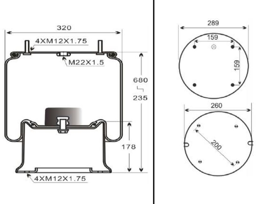 Система подвеса весны воздуха Firestone W01-M58-6364 813MB на тележка 1723269 Scania