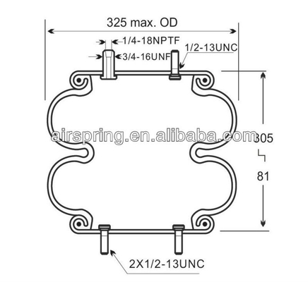 Двойной замысловатый подвес Goodyear 2B12-313/Contitech FD330-22 364/Firetone W01-358-7405 воздуха весны воздуха
